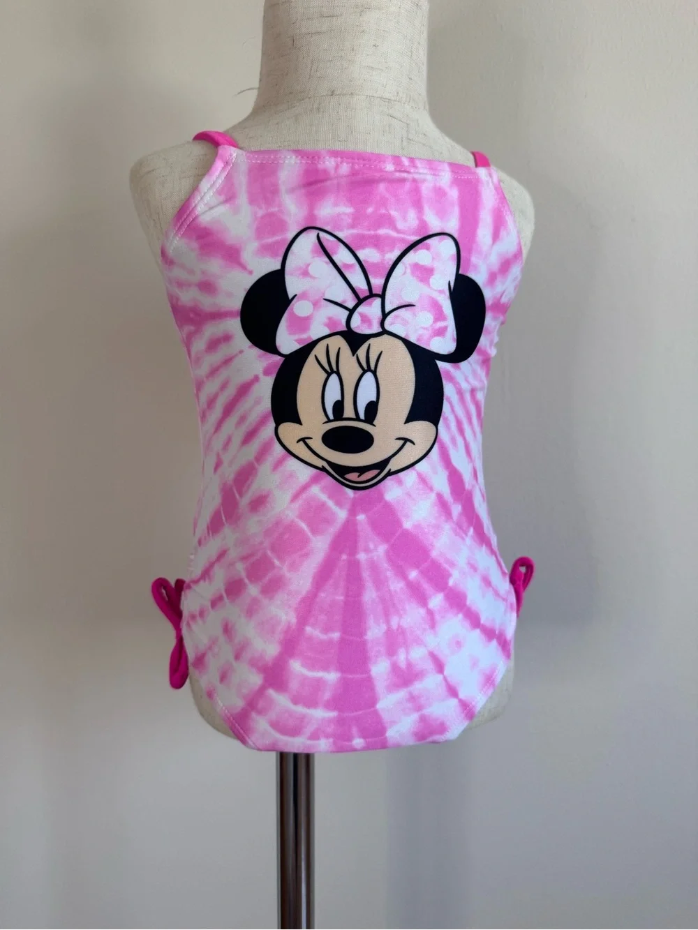 Disney Kids Pink Tie-Dye Minnie Mouse One-Piece Swimsuit